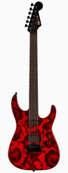 Charvel DK24 HS GT Red Snakeskin edestä