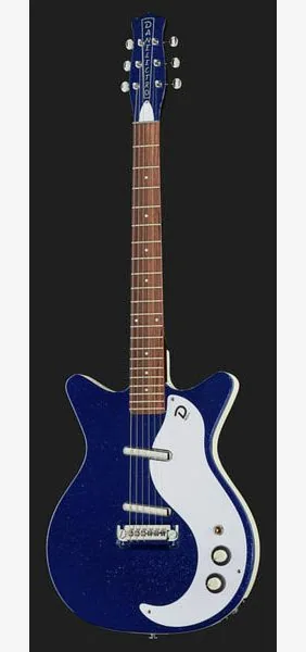 Danelectro 59M NOS+ Blue Metalflake 60th, yksityiskohta 2