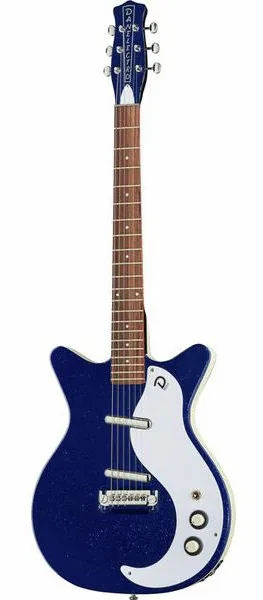 Danelectro 59M NOS+ Blue Metalflake 60th edestä