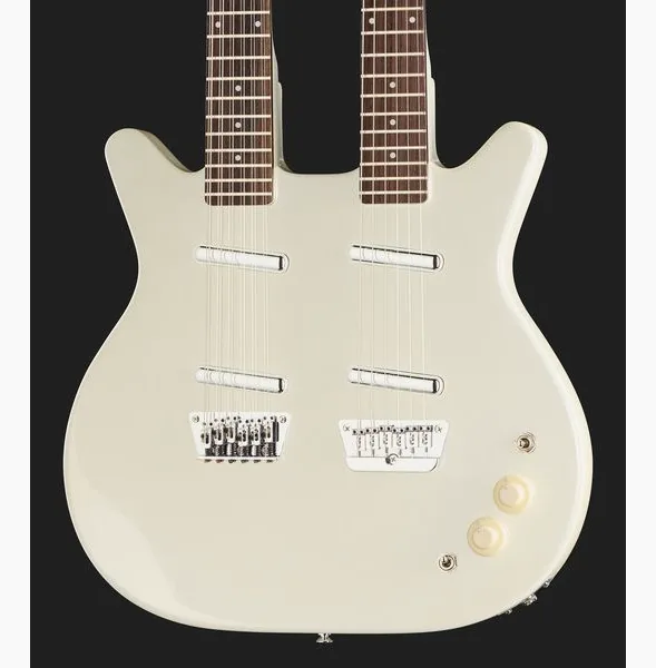 Danelectro Doubleneck 612 White, yksityiskohta 4