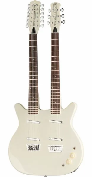 Danelectro Doubleneck 612 White edestä