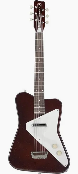 Danelectro Pro Maroon Silver Glitter edestä