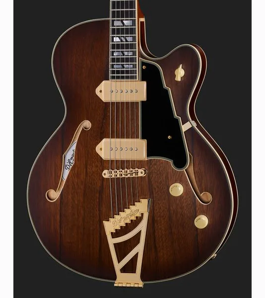DAngelico Deluxe 59 Satin Brown Burst, yksityiskohta 4