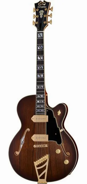 DAngelico Deluxe 59 Satin Brown Burst edestä