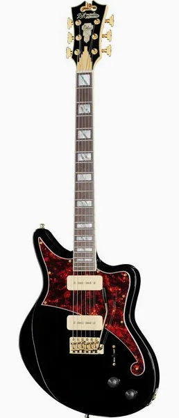 DAngelico Deluxe Bedford Solid Black edestä
