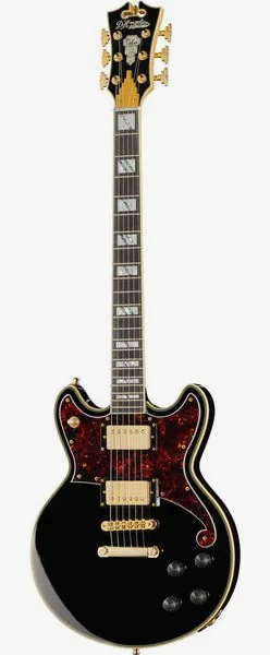 DAngelico Deluxe Brighton Solid Black edestä