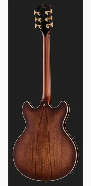 DAngelico Deluxe DC Satin Brown Burst, yksityiskohta 3