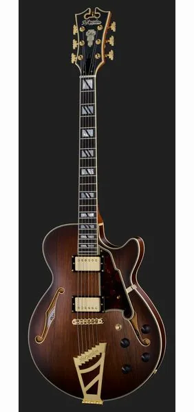 DAngelico Deluxe SS Satin Brown Burst, yksityiskohta 2