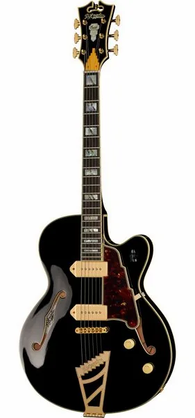 DAngelico Excel 59 Solid Black edestä