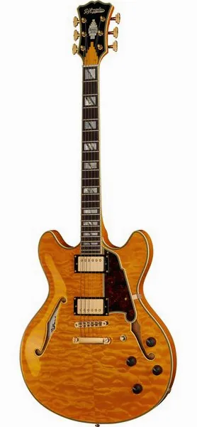 DAngelico Excel DC XT Vintage Nat Quilt edestä