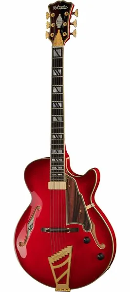 DAngelico Excel SS Soho Dark Cherry Burs edestä