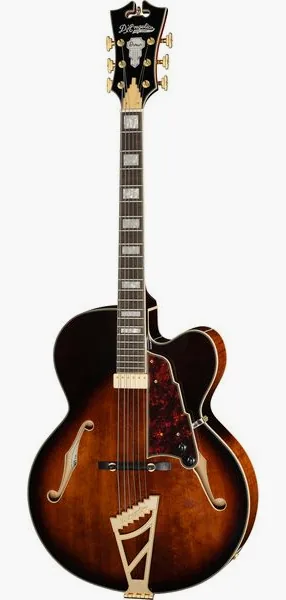 DAngelico Premier EXL1 Brown Burst edestä