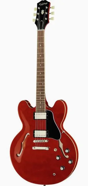 Epiphone ES-335 Cherry edestä