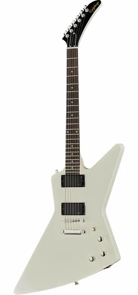 Epiphone Explorer 80s EMG Classic White edestä
