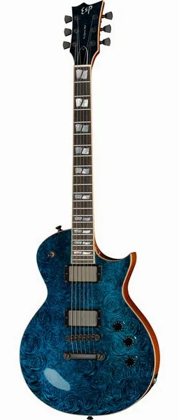 ESP Eclipse BH Teal Marble FL edestä