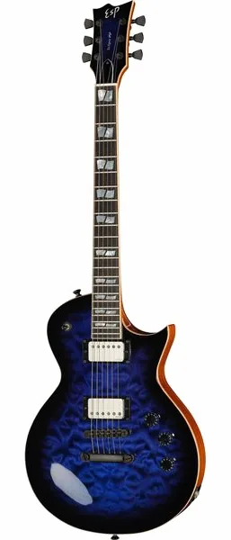 ESP Eclipse QM Dark Blue Sunburst edestä