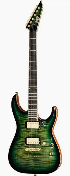 ESP HORIZON II FM Dark Lime Burst edestä
