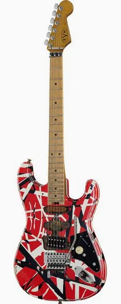 Evh Frankie Striped MN Relic R/W/B edestä