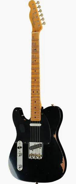 Fender 52 Tele Black Relic LH edestä