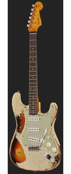 Fender 61 Strat SHR Aged V White 3TSB, yksityiskohta 2