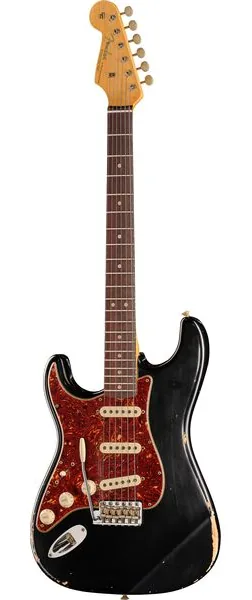 Fender 63 Strat Black Relic LH edestä