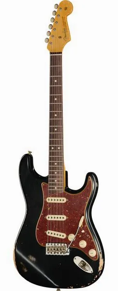 Fender 63 Strat Black Relic edestä