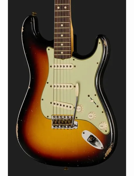 Fender 63 Strat Relic 3TSB MBDB, yksityiskohta 4