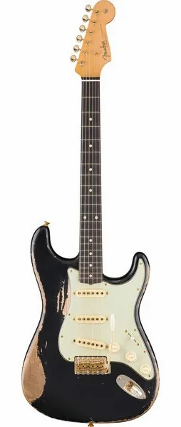 Fender 63 Strat Relic MBPW BK edestä