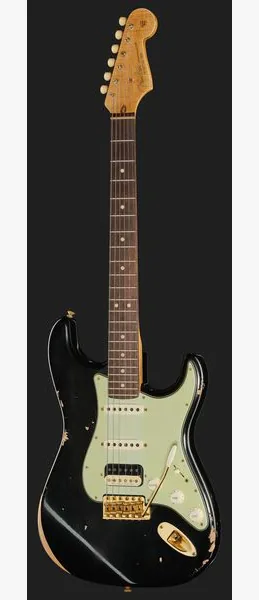Fender 63 Strat RW Black Relic HSS, yksityiskohta 2