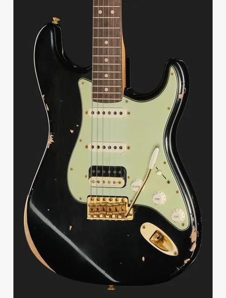Fender 63 Strat RW Black Relic HSS, yksityiskohta 4