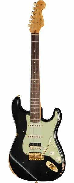 Fender 63 Strat RW Black Relic HSS edestä