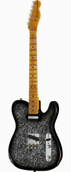 Fender 68 Tele Black Paisley Relic edestä