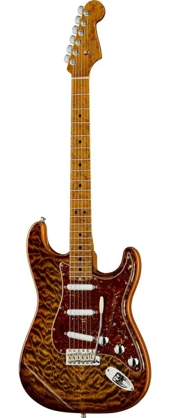 Fender Elite Strat MN QMT Tiger Eye edestä