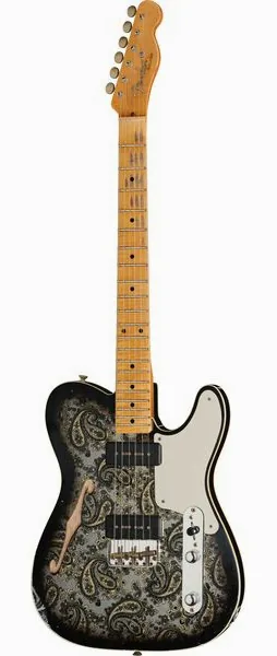 Fender Tele Dual P90 Black Paisley edestä