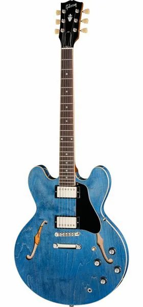 Gibson ES-335 Dot Ocean Blue edestä