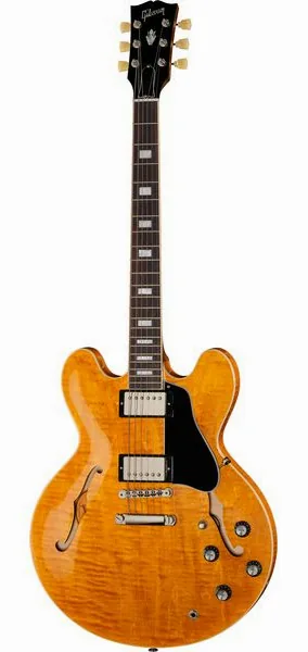 Gibson ES-335 Figured Honey Amber edestä