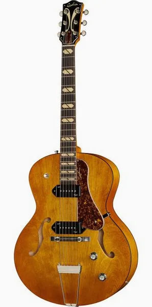 Godin 5th Ave Jumbo P90 Harvest Gold edestä