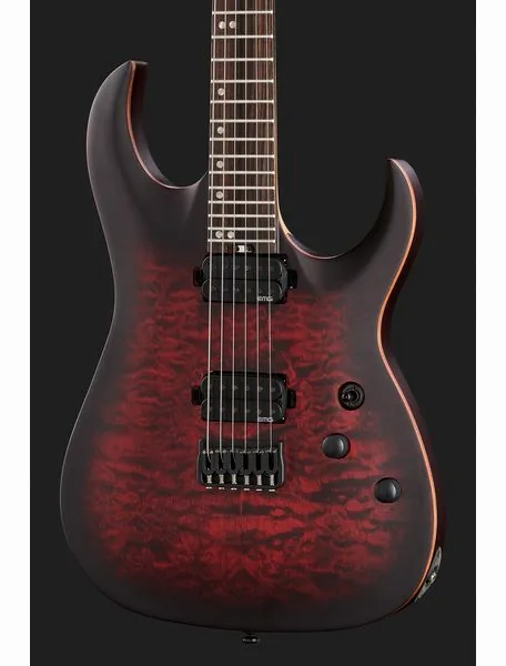 Harley Benton Amarok-6 BKRD Quilted Burst, yksityiskohta 4