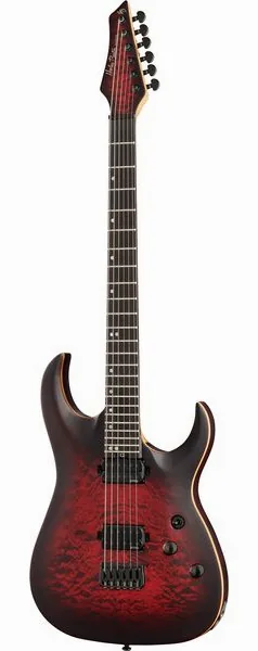 Harley Benton Amarok-BT BKRD Quilted Burst edestä