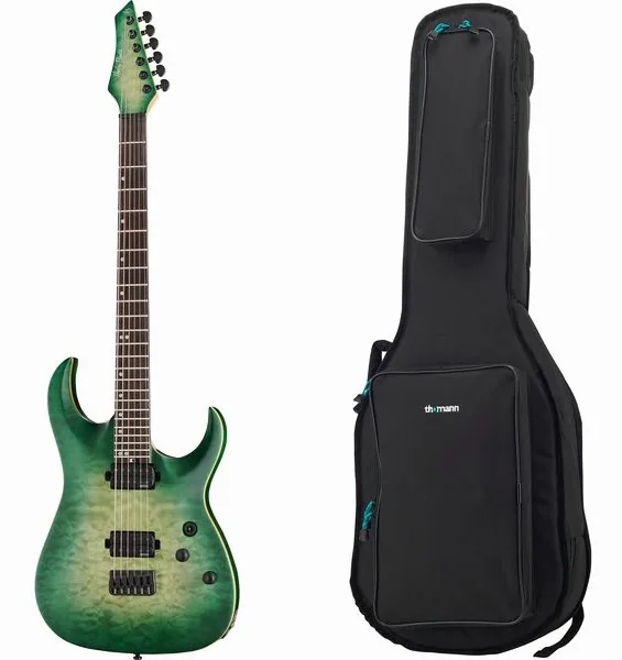 Harley Benton Amarok-BT EGNT Quilted w/Bag edestä