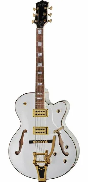 Harley Benton BigTone Trem White edestä