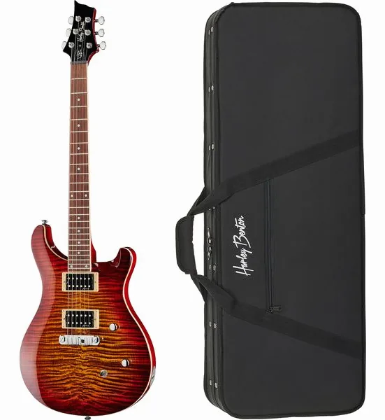 Harley Benton CST-24 Paradise Flame w/Case edestä
