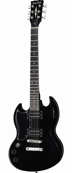 Harley Benton DC-200LH BK Student Series edestä