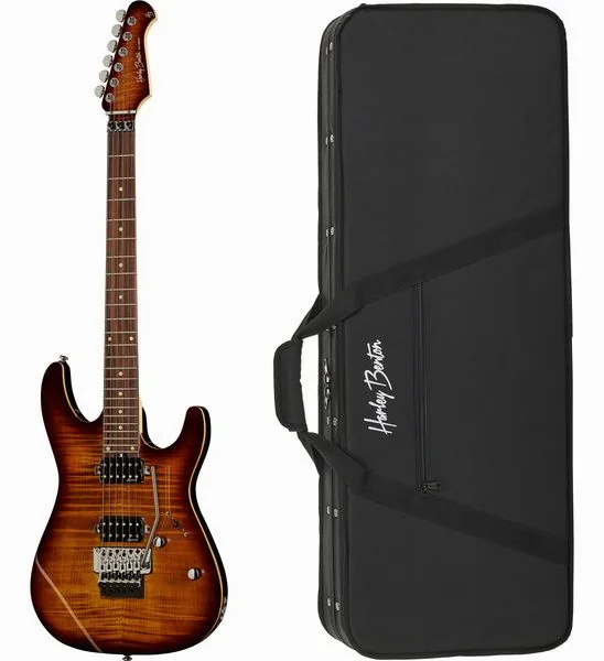 Harley Benton Fusion-III HH FR EB FBB w/Case edestä