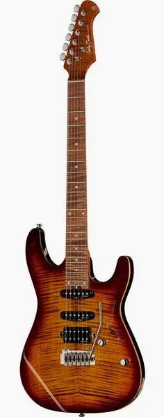 Harley Benton Fusion-III HSS Roasted FBB edestä