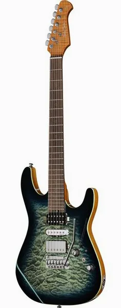 Harley Benton Fusion-IV HSH RW QBLB edestä