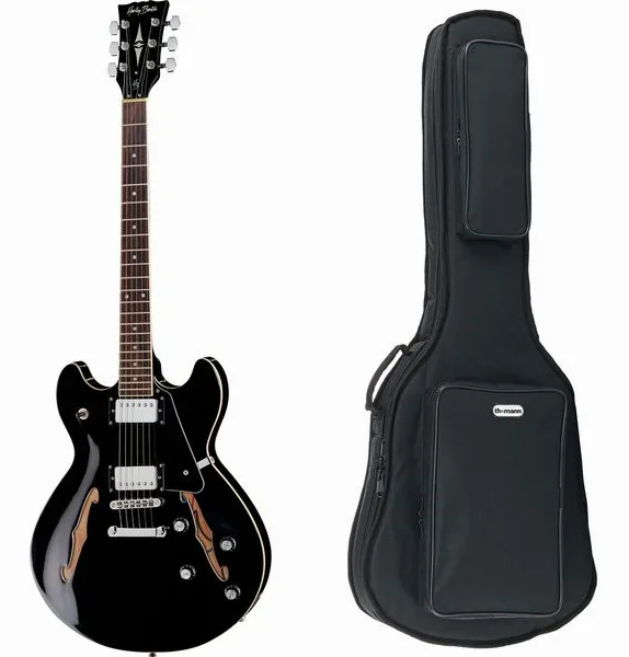 Harley Benton HB-35 BK Vintage Series w/Bag edestä