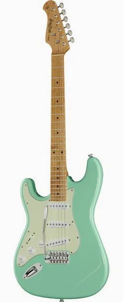 Harley Benton ST-62CC MN LH Seafoam Green edestä
