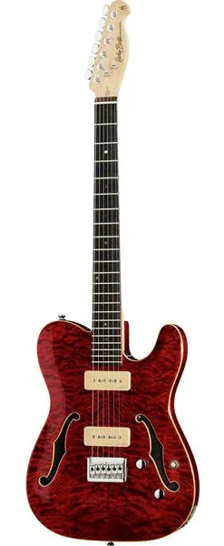 Harley Benton TE-90QM Trans Red edestä