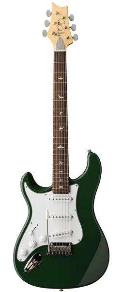 PRS SE Silver Sky Laurel Green LH edestä